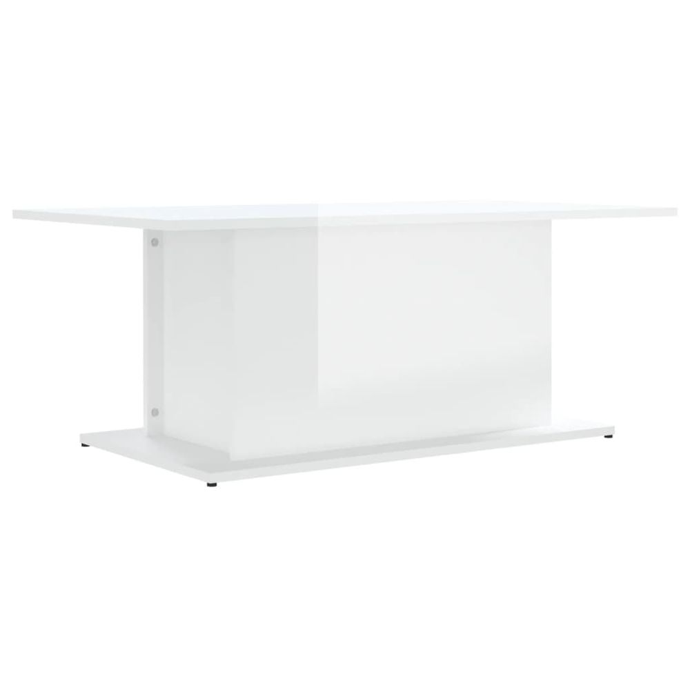 Vidaxl Konferenčný stolík lesklý biely 102x55,5x40 cm drevotrieska